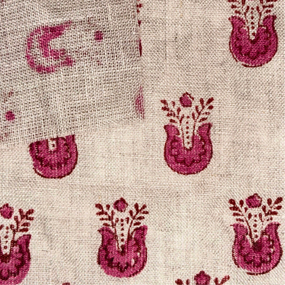Kuddi Block Printed Linen Fabric