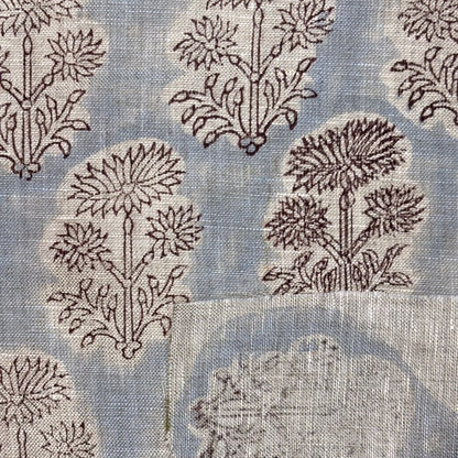Textile with floral pattern on a blue background