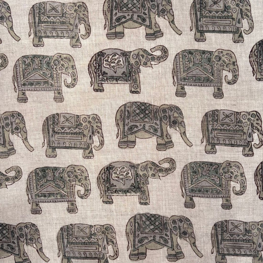 Gajra Block Printed Linen Fabric | Upholstery & Home Décor Fabric