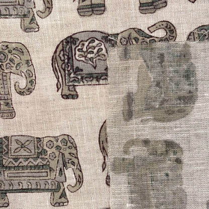 Pattern of elephants on a fabric background