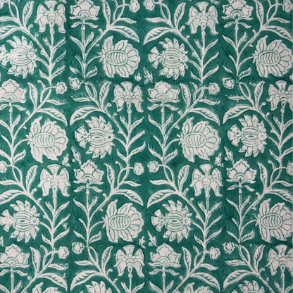 Floral pattern on a green background