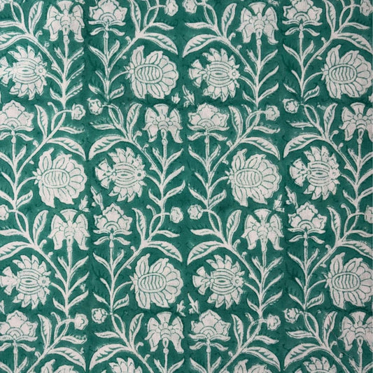 Floral pattern on a green background