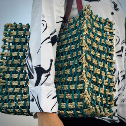 Aaranya Sabai Tote - Dual-Tone Forest Weave Bag