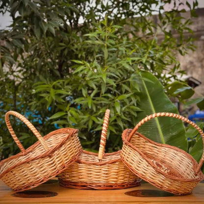 Willow Wave Basket Set - Handcrafted (Set of 3)