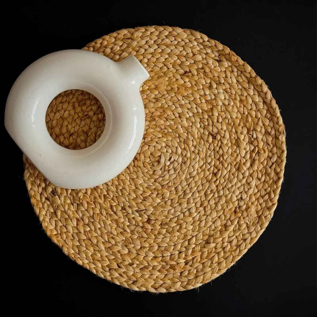 EarthWeave Round Jute Coaster – 6" Handwoven Rustic Elegance