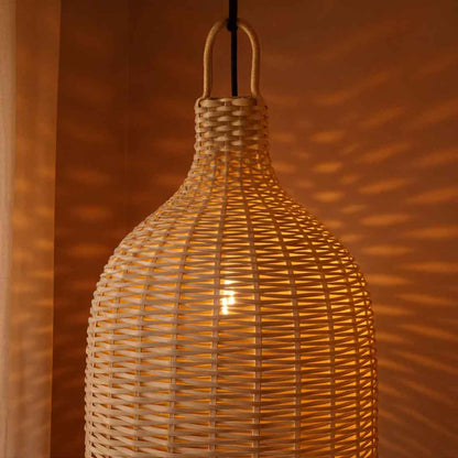 Cane Bottle Lampshade with Iron Frame