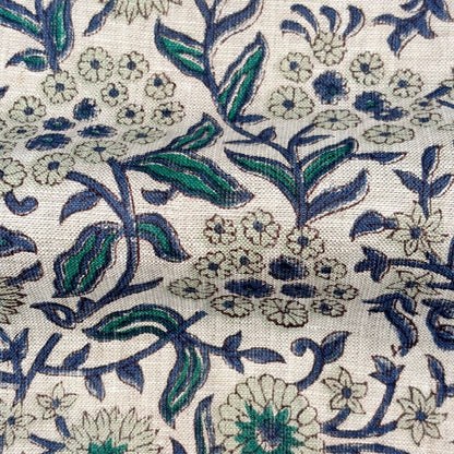 Dhani Block Printed Linen Fabric