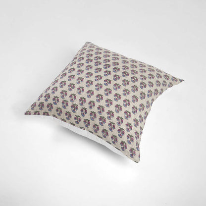 Decorative pillow with floral pattern on a white background