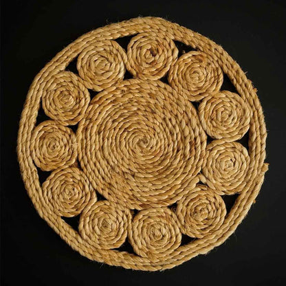SunSpiral Jute Coaster – 6" Handwoven Boho Elegance