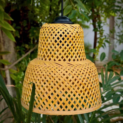 Two Tier bamboo Lampshade
