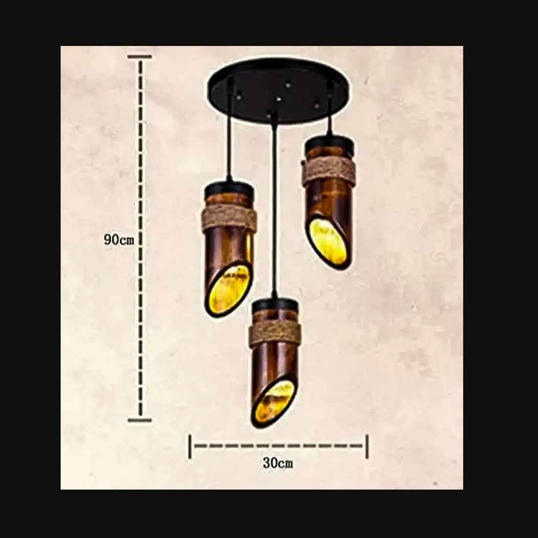 Bamboo Hanging Vertical Lampshade (With Electrical Accessories)