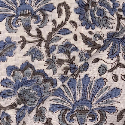 Varnika Linen 58" Block-Printed Jaal Upholstery Fabric