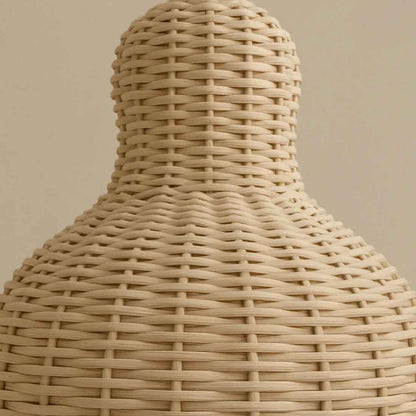 Cane Pear Lampshade with Iron Frame