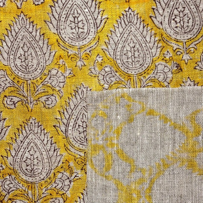 Sufia Block Printed Linen Fabric | Upholstery & Home Décor Fabric