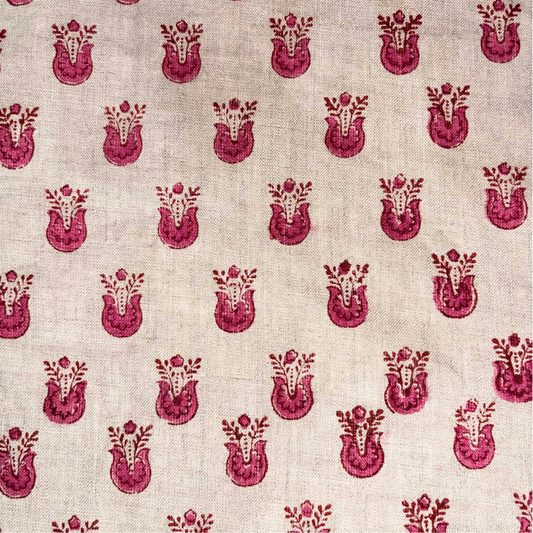 Kuddi Block Printed Linen Fabric