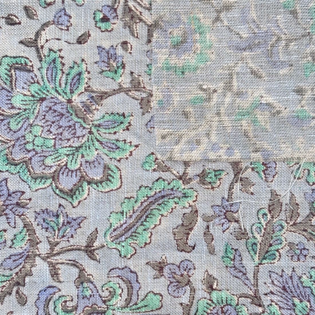 Thari Block Printed Linen Fabric | Upholstery & Home Décor Fabric