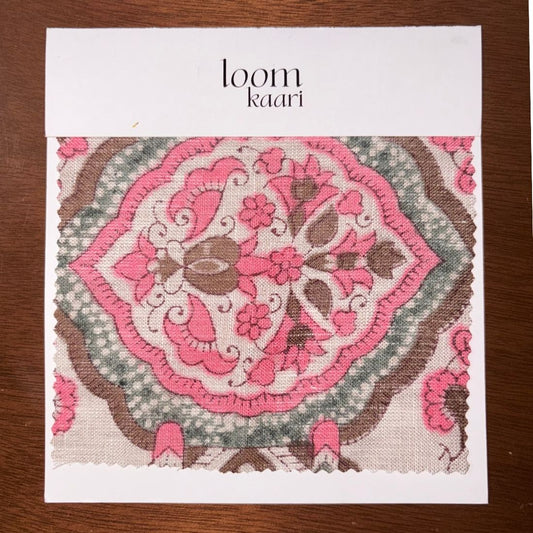 Ambar Block Printed Linen Fabric | Upholstery & Home Décor Fabric