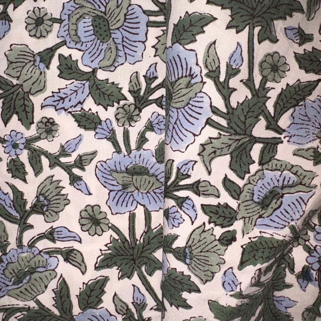 Megha Cotton 44" Block-Printed Jaal Upholstery Fabric