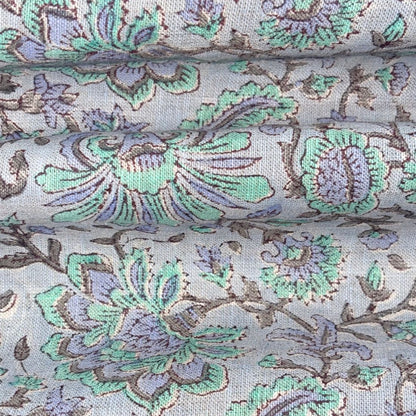 Thari Block Printed Linen Fabric | Upholstery & Home Décor Fabric