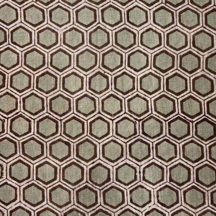 Ghung Linen 58" Block-Printed Geometric Upholstery Fabric