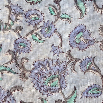 Amoli Block Printed Linen Fabric | Upholstery & Home Décor Fabric