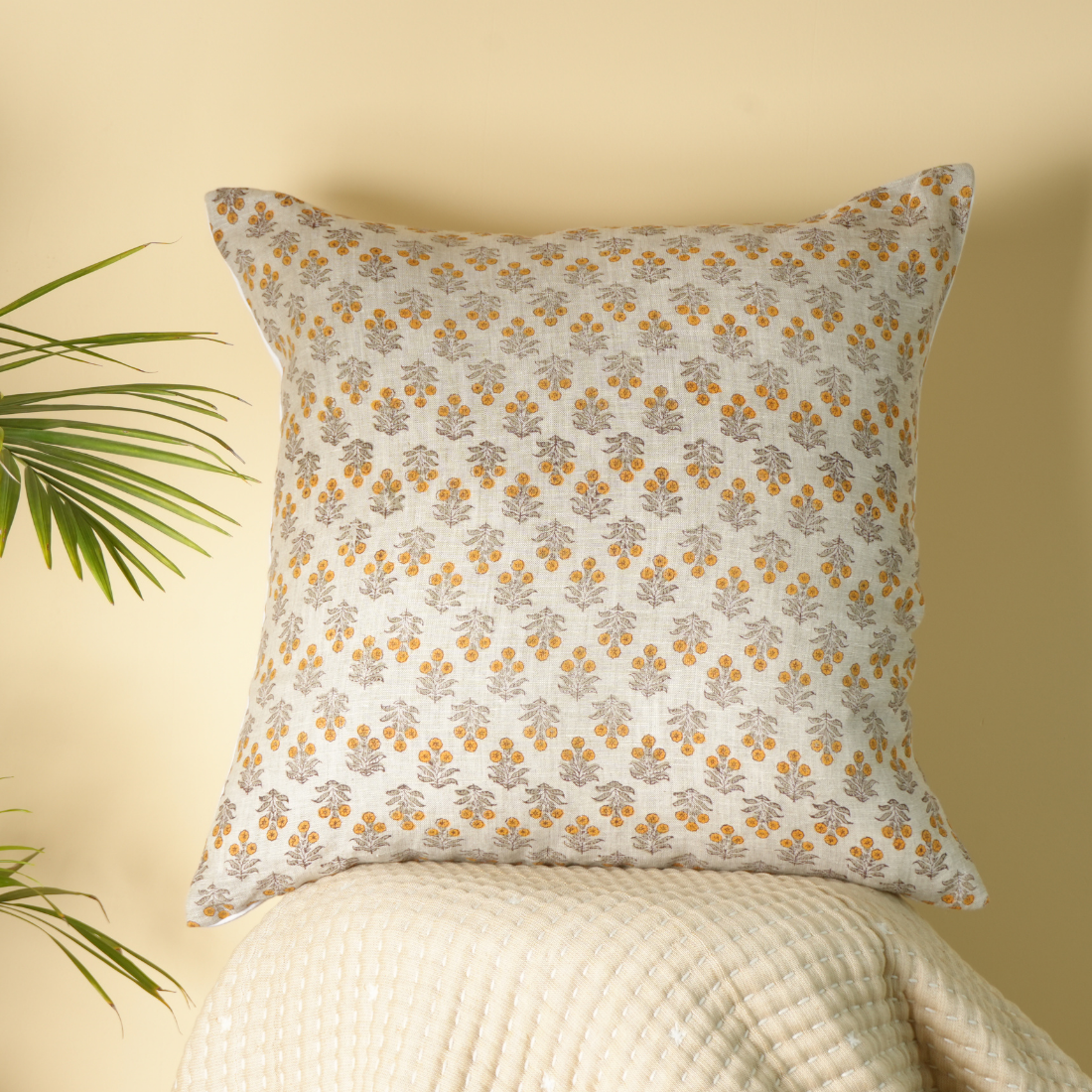Mali Linen Block Printed Pillow Cover