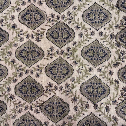 Jodhpuri Linen 58" Block-Printed Buta Upholstery Fabric