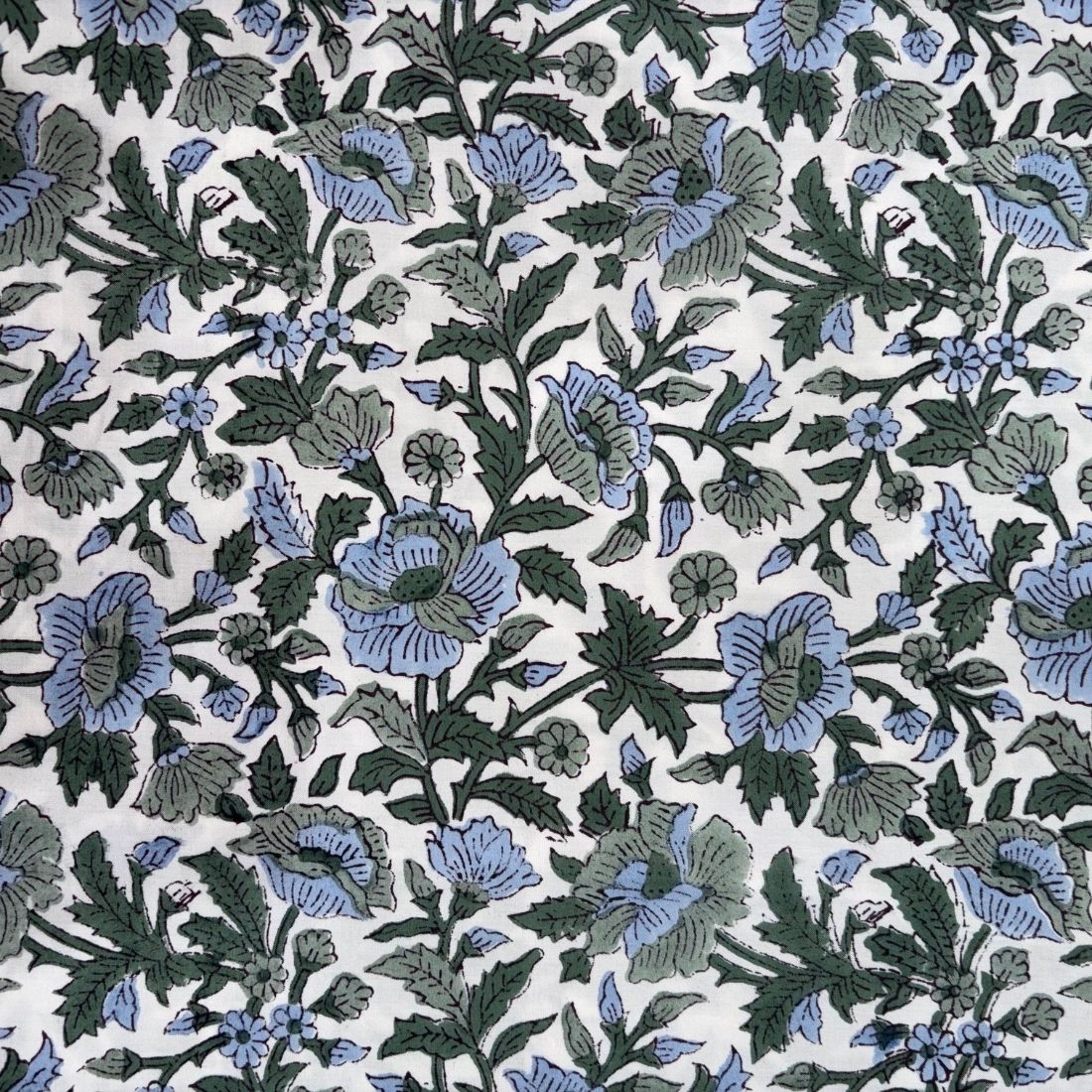 Megha Cotton 44" Block-Printed Jaal Upholstery Fabric