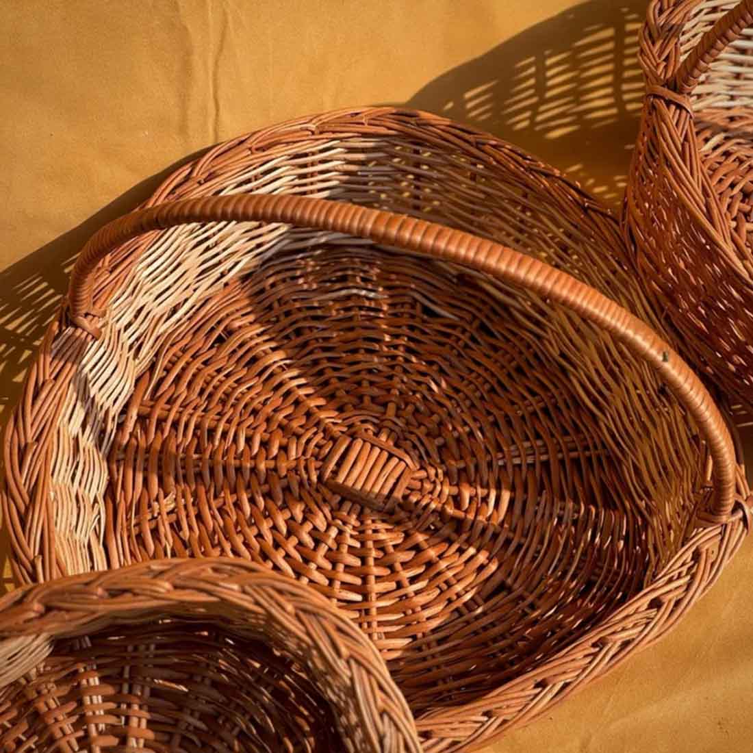 Heartsong Willow Basket Set - With Handles (Set of 3)
