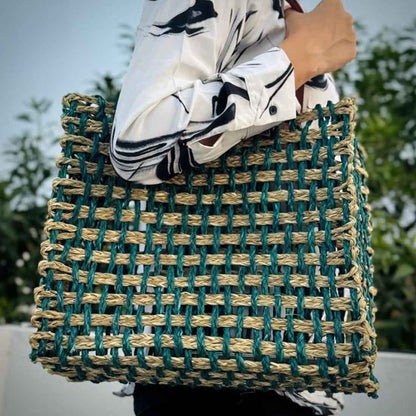 Aaranya Sabai Tote - Dual-Tone Forest Weave Bag