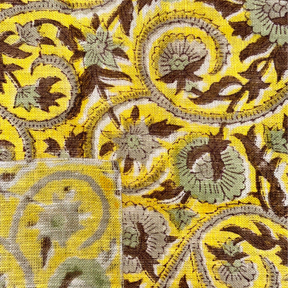 Kaamu Block Printed Linen Fabric | Upholstery & Home Décor Fabric