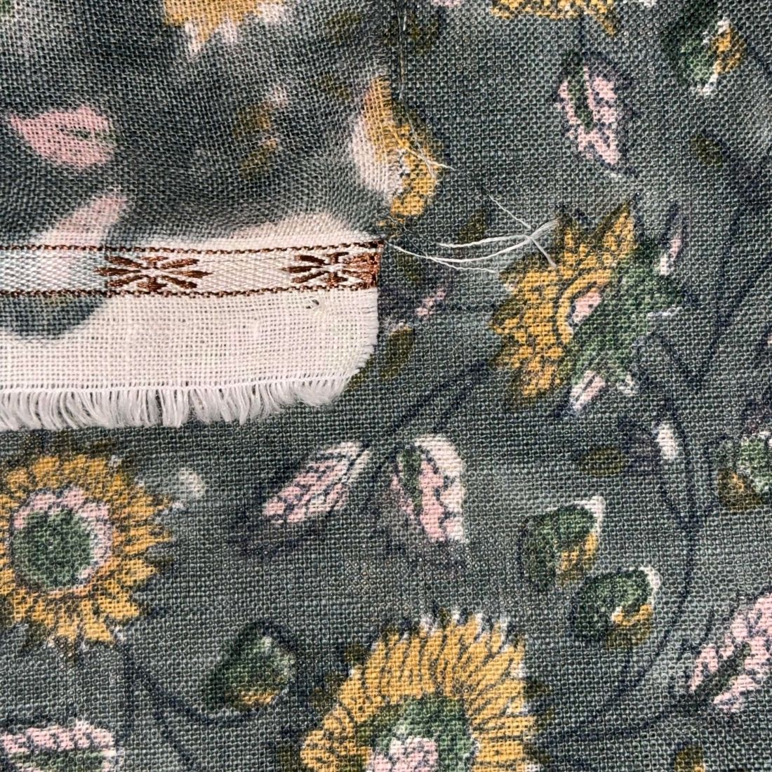 Charulata Cotton 44" Block-Printed Jaal Upholstery Fabric