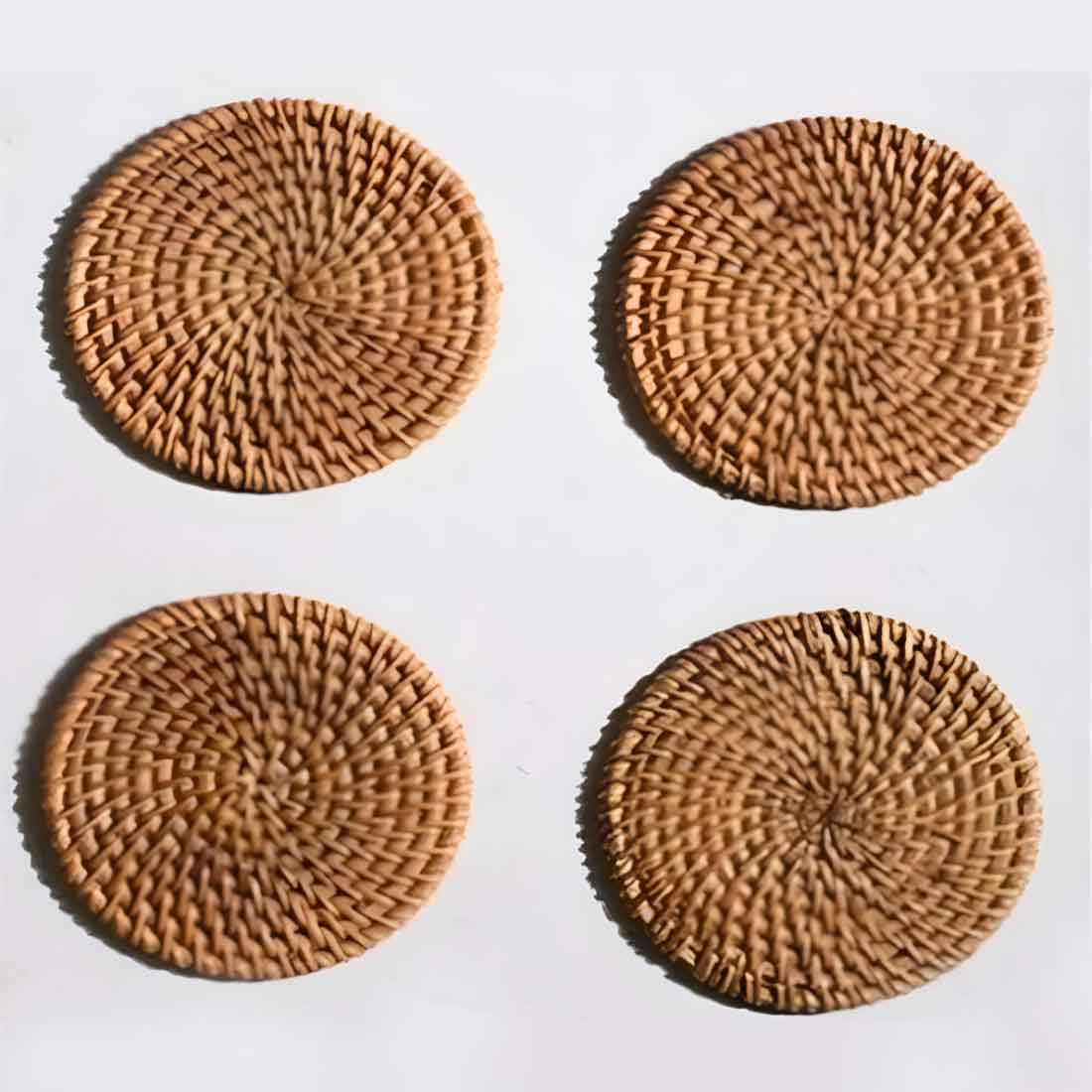 Aara Cane Coaster Set - Round (Set of 4)