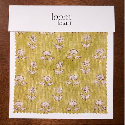 Sajni Block Printed Linen Fabric