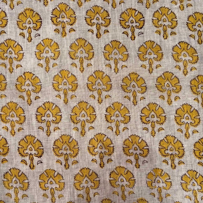Amrit Linen 58" Block-Printed Buta Upholstery Fabric