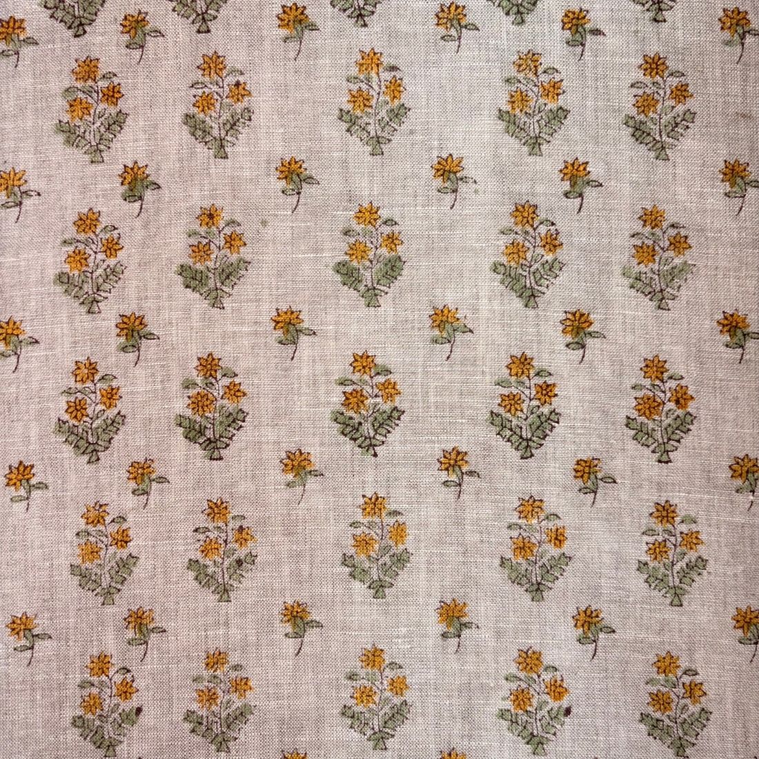 Aarvi Block Printed Linen Fabric | Upholstery & Home Décor Fabric