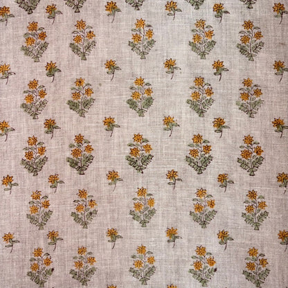 Aarvi Block Printed Linen Fabric | Upholstery & Home Décor Fabric