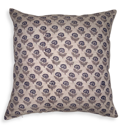 Decorative pillow with floral pattern on a white background