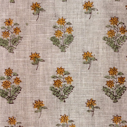 Aarvi Block Printed Linen Fabric | Upholstery & Home Décor Fabric