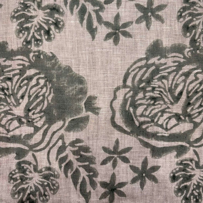 Chavi Linen 58" Block-Printed Buta Upholstery Fabric