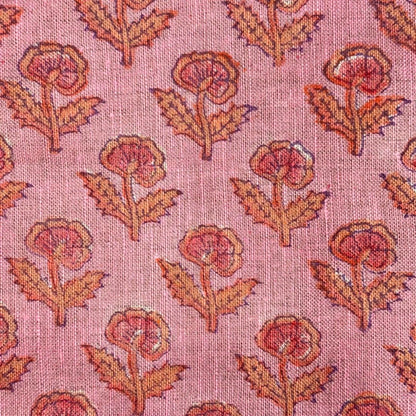 Mridul Linen 58" Block-Printed Buti Upholstery Fabric