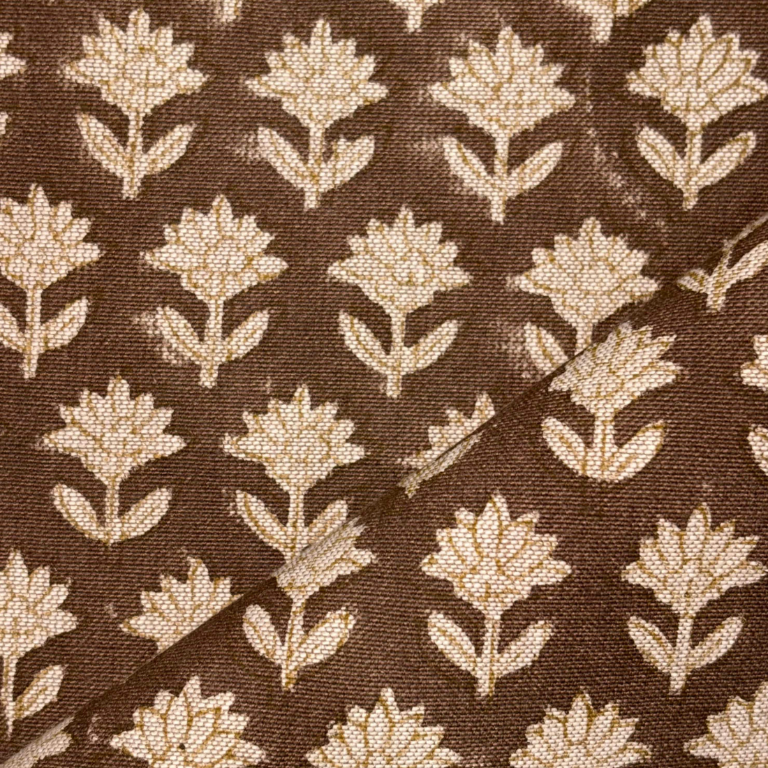 Phoolbagh Cotton 44" Block-Printed Buti Upholstery Fabric