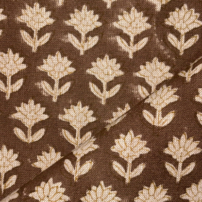 Phoolbagh Cotton 44" Block-Printed Buti Upholstery Fabric