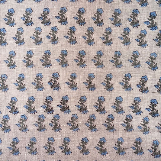 Naira Block Printed Linen Fabric | Upholstery & Home Décor Fabric