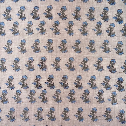 Naira Linen 58" Block-Printed Buti Upholstery Fabric