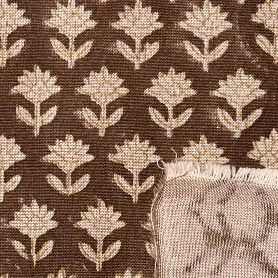 Phoolbagh Cotton 44" Block-Printed Buti Upholstery Fabric