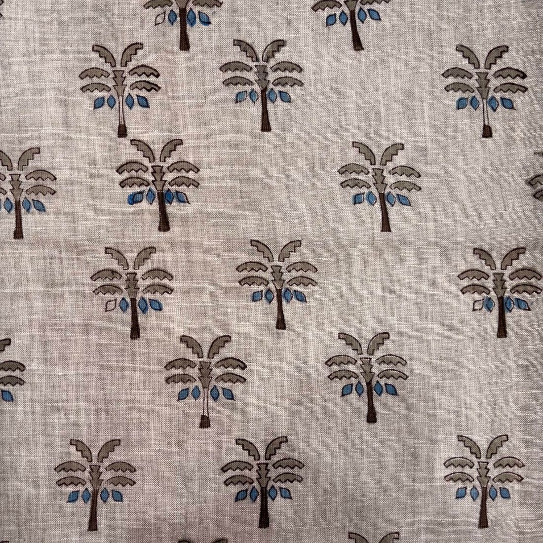 Pichwai Block Print Linen Fabric