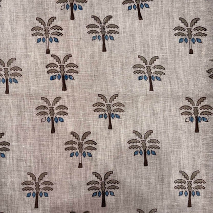 Pichwai Block Print Linen Fabric