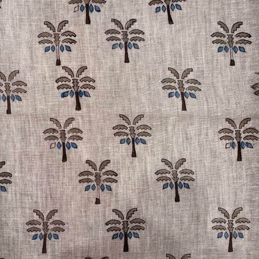 Pichwai Block Print Linen Fabric