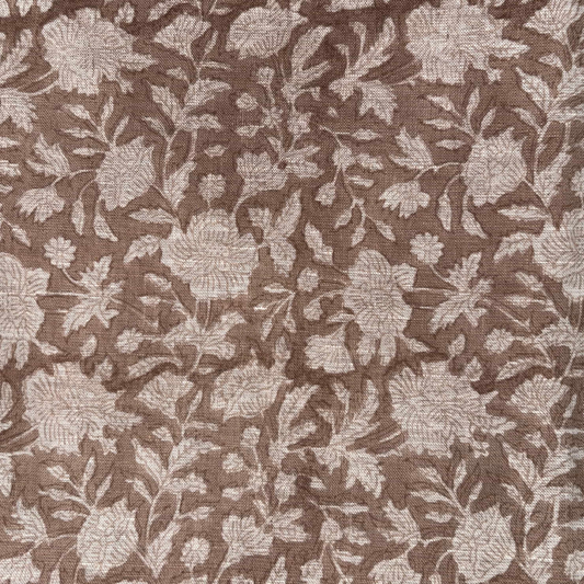 Surang Linen 58" Block-Printed Jaal Upholstery Fabric